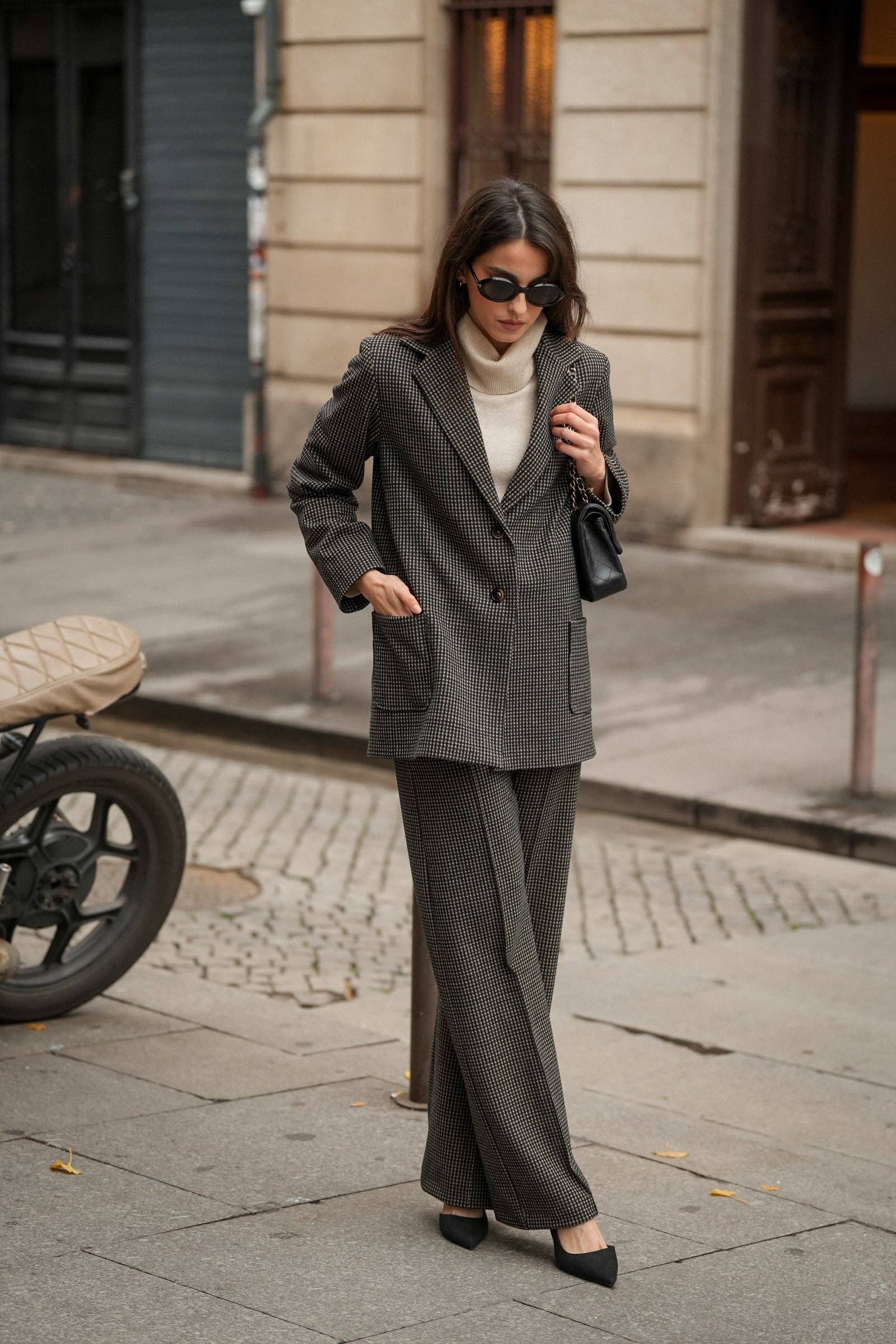 GUIMANOS - Vente Pantalon – femme - Pantalon à motif pied-de-poule3