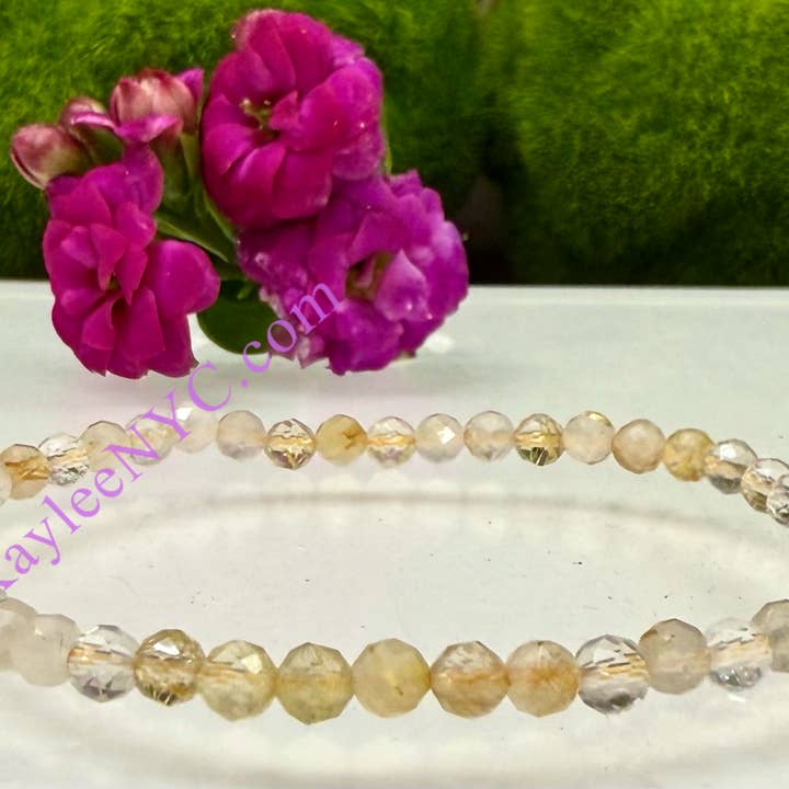 KayleeNYC - Wholesale Beaded Bracelet - Gold Rutilated Quartz 4mm Faceted 7.5” bracelet5