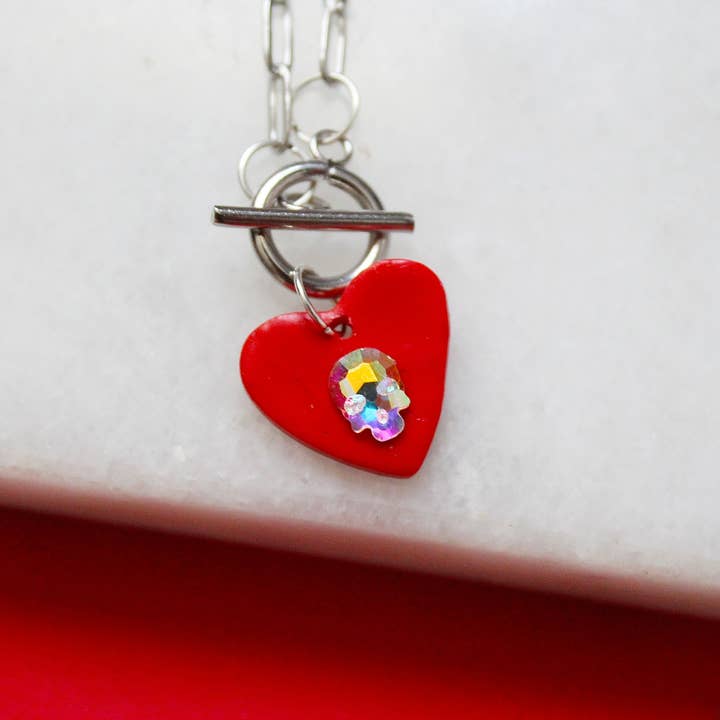 DisEM – Colar pingente/pendente por atacado – Colar Coração Vermelho1