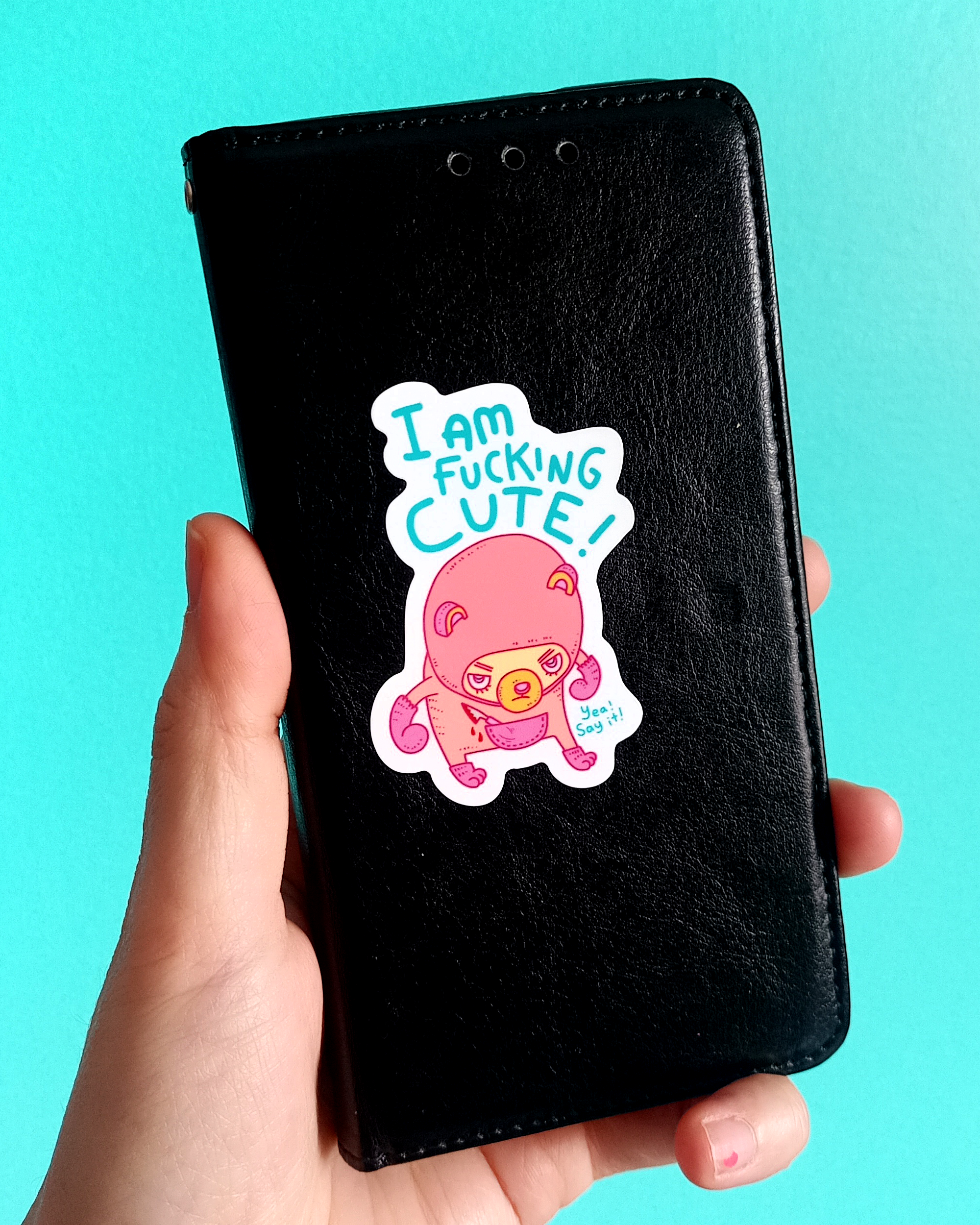 Chika Ando Illustration – Engroshandel Armbånd til telefoner – Vælg kærlighed ikke frygt klistermærke6