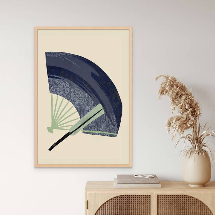 Abanico japonés vintage - Momoyogusa 1909 por Kamisaka Sekka para venta al por mayor de Vintage Wall Graphics