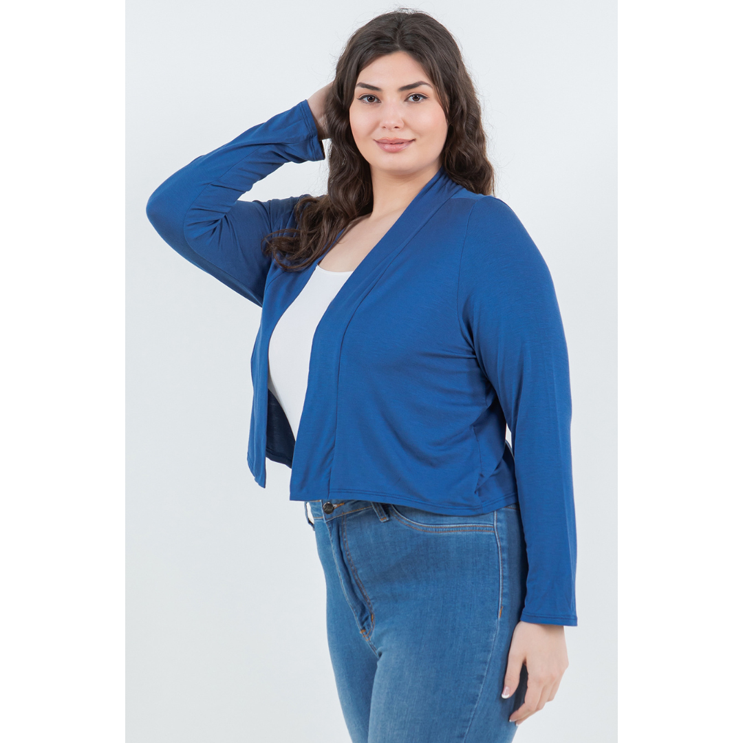 Azules Clothing – Großhandel Strickjacke – Damen – Langärmelige Strickjacke in Übergröße mit kurzem Schnitt2