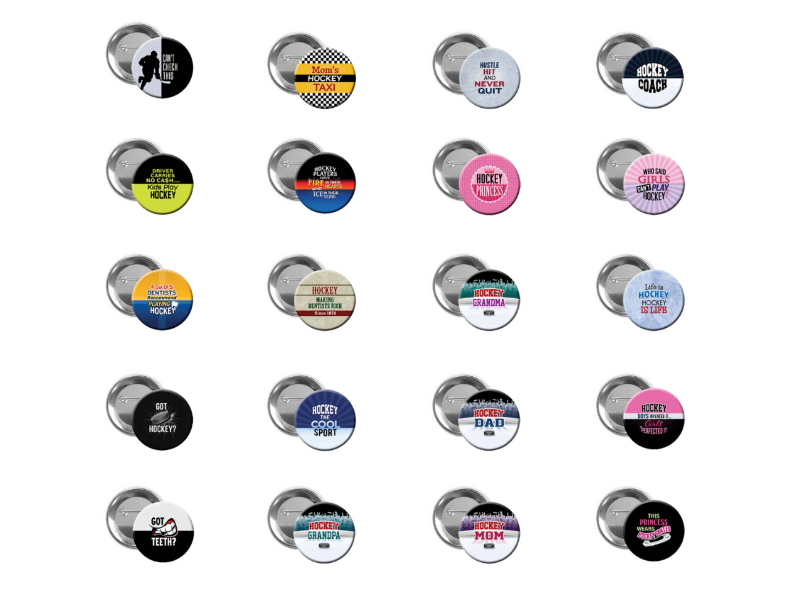 The Button Gal - Wholesale Lapel Pin/Button - SAVE 50% - BULK PACK - 480 Hockey - 1.25" Pinback Buttons1