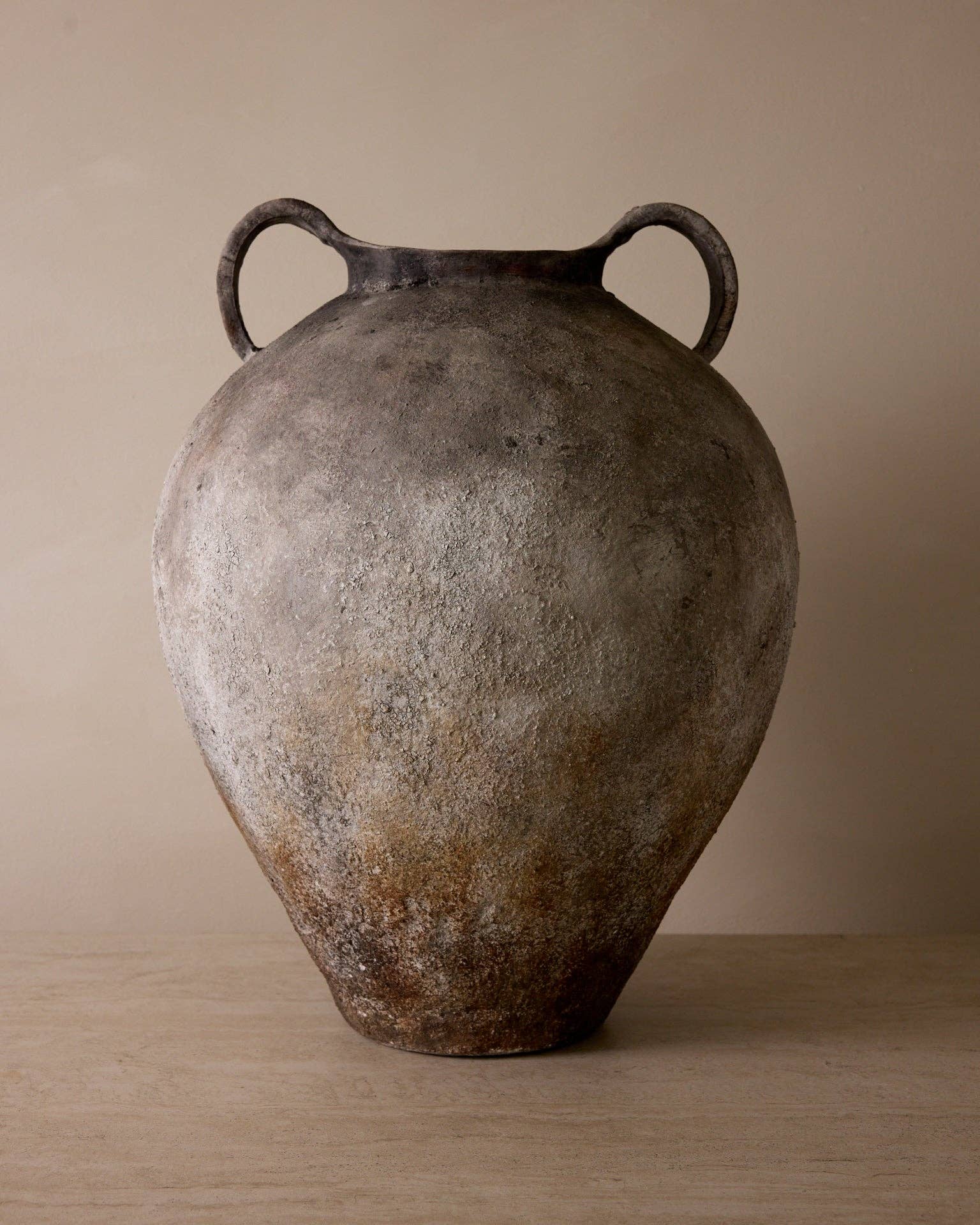 Belaré Home - Wholesale Vase - Lucero Textured Stone Vase - White Rustic Contemporary 21.6H