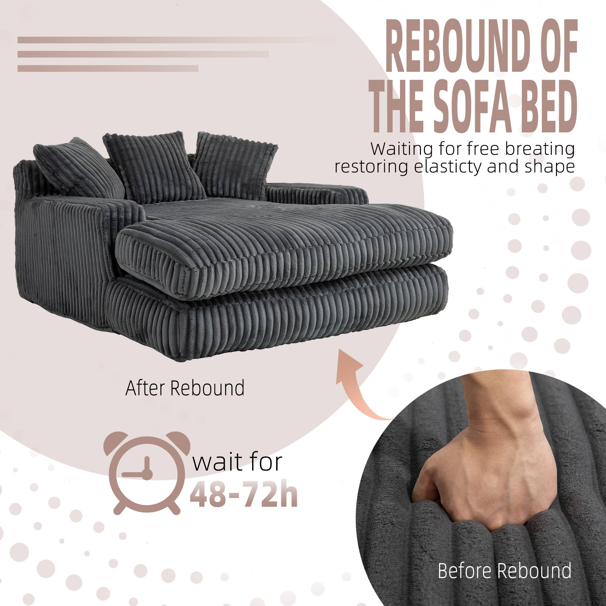 HOMYCASA DESIGN INC - Wholesale Sofa - Convertible lazy Sofa Bed with Adjustable Backrest7