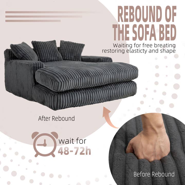 HOMYCASA DESIGN INC - Wholesale Sofa - Convertible lazy Sofa Bed with Adjustable Backrest7