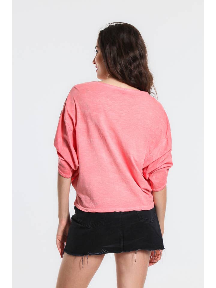 TINA Stephens Italy/Tees By Tina - Wholesale T-Shirt - Women's - Omaria Batwing Crop Top (BSS171)14