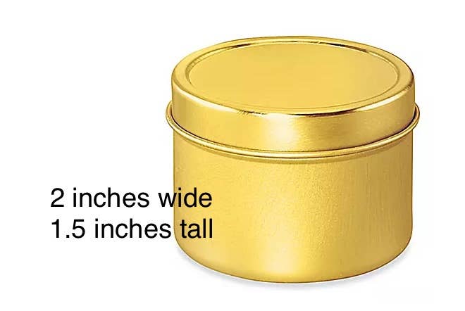 Thy Will Bee Done Apiary - Vente Bougies de voyage - Bougies en cire de soja vegan 2 oz sans étiquette, mini bougies or et noir1