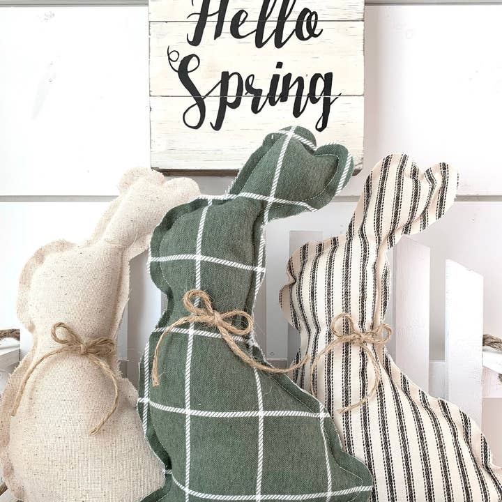 Kate + Em - Vendita all'ingrosso Decorazioni da tavolo - Coniglietti primaverili in stile naturale per decorazione da giardino