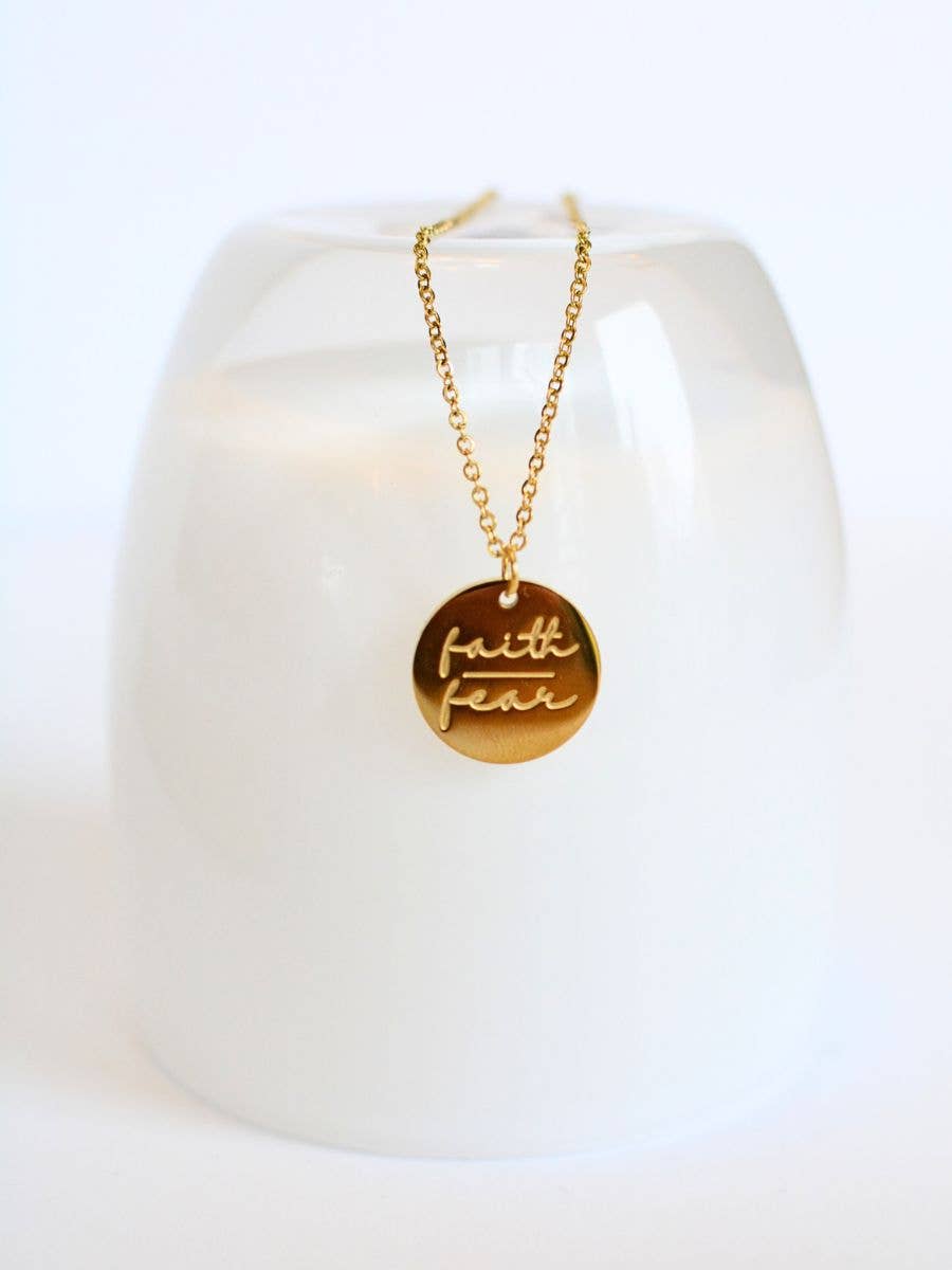 Two and Crew - Faith Based Jewelry & Gifts - Wholesale Pendant/Charm Necklace - Faith Over Fear Necklace – Christian Bible Scripture Jewelry5