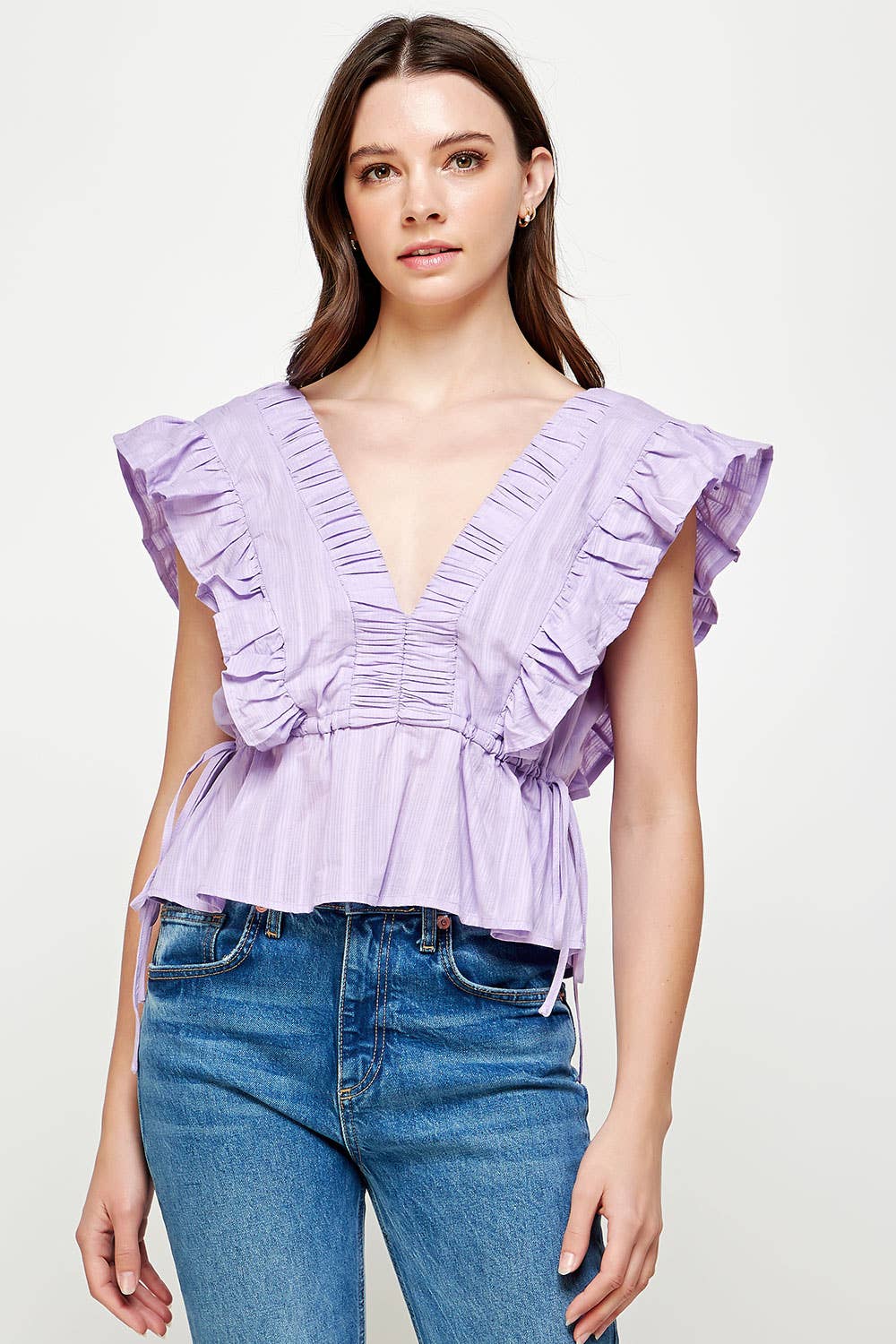 Strut & Bolt – wholesale Blouse – Women’s – Smocked Detail Ruffle Top0