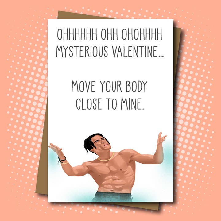 Mysterious Girl and Peter Andre inspired Valentine's Day Card for wholesale by Maya Rose Creations