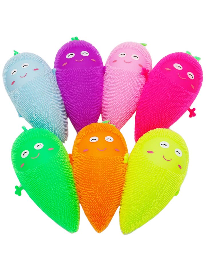 Jumbo Carrot Spiky Puffer LED-lichtend siliconen squishy speelgoed voor wholesale door Cap Zone