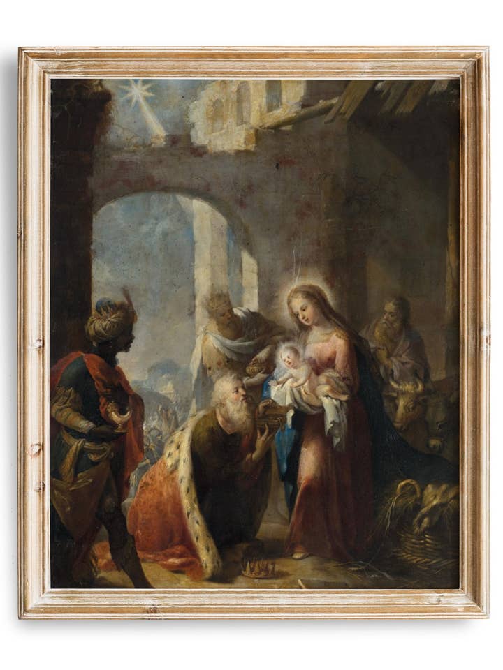 Jesus Wall Art, 3 Wisemen, Adoration of Magi Print for wholesale by Knot & Soul