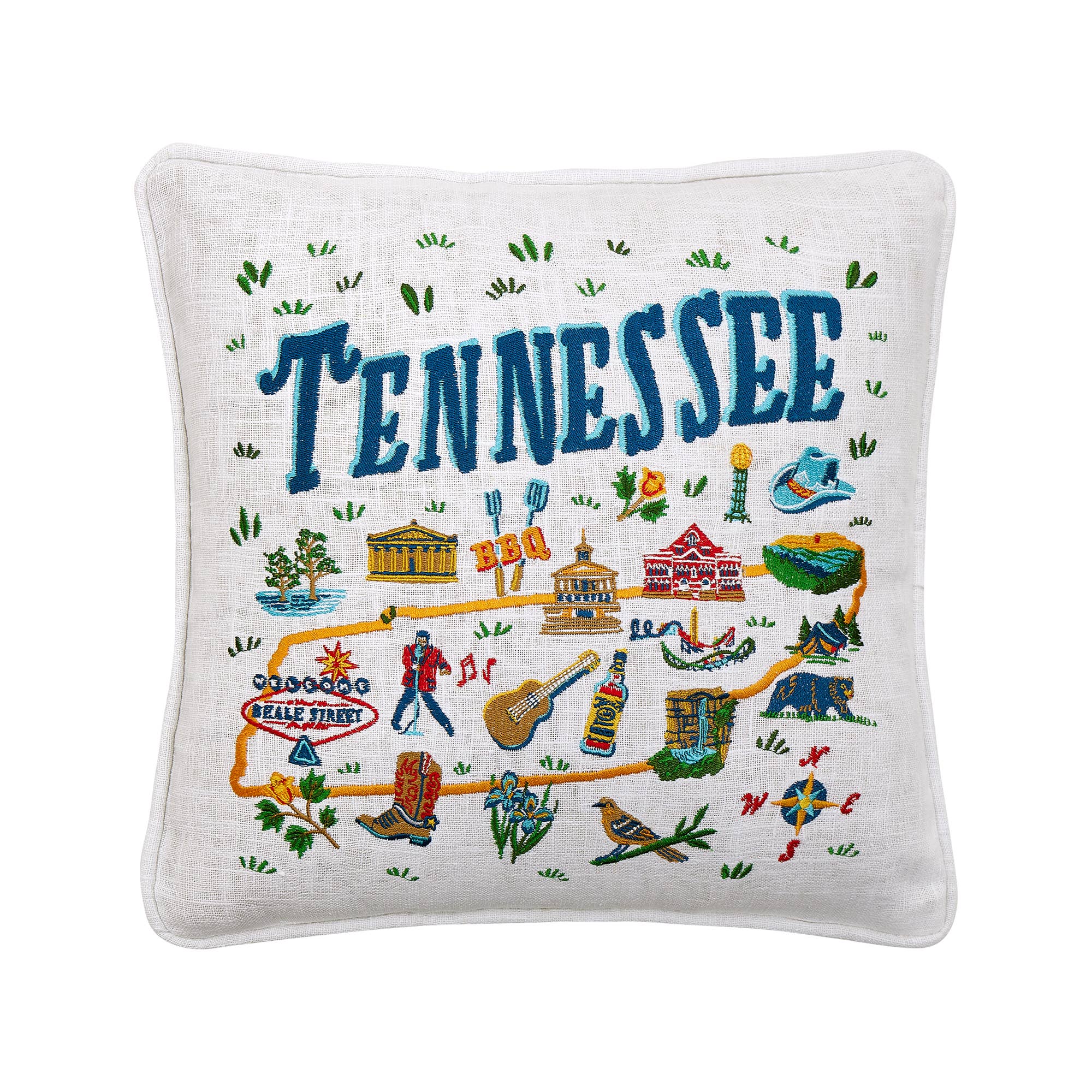 Peking Handicraft - Wholesale Throw/Decorative Pillow - Tennessee Embroidered Pillow - Angela Staehling