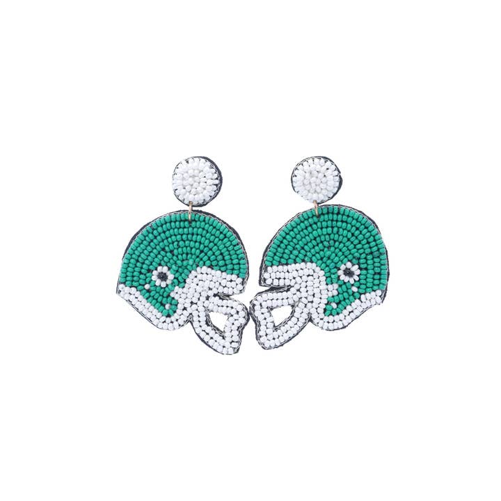Urbanista Outlet - Wholesale Dangle Earrings - Sports Rugby Helmet Bead Drop Earrings