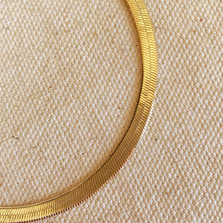 GoldFi - Wholesale Link & Chain Bracelet - 18k Gold Filled 4mm Herringbone Bracelet