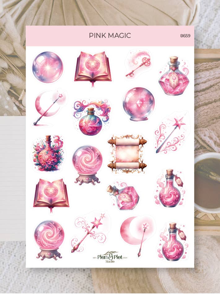 Pink magic | Stickers for wholesale by Plan & Plot Studio
