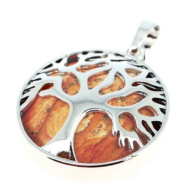 Livets träd Landskap Jasper Hängsmycken 2,5 cm för wholesale av Artisans de Madagascar