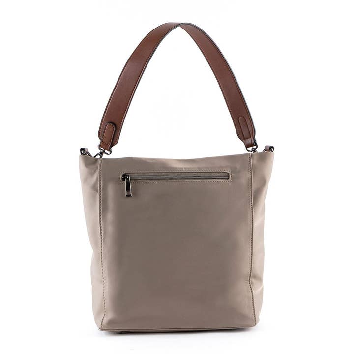 taupe Schoudertas van Erium-nylon voor dames Taupe voor groothandel op Faire1