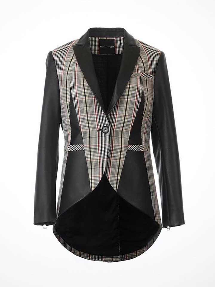Blazer à carreaux fantaisie pour la vente par Atelier YSCM