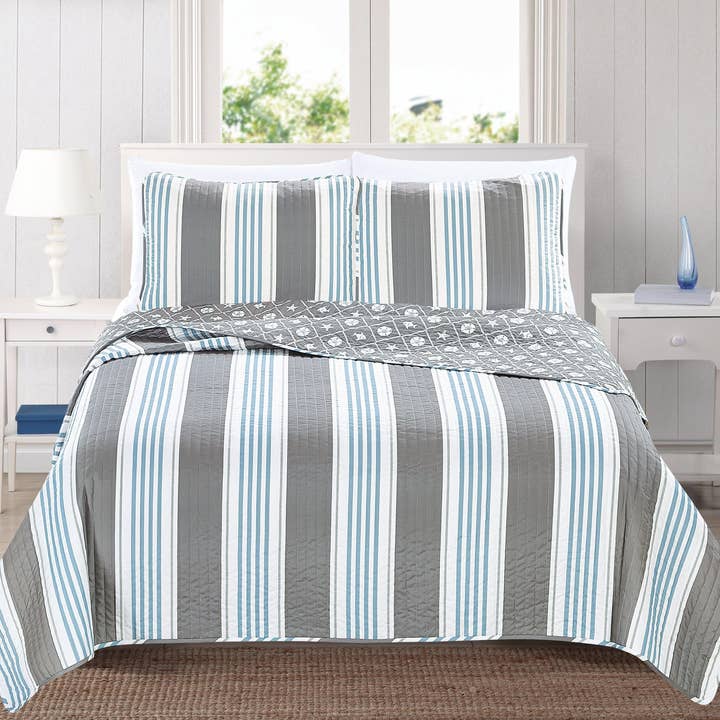 St. Croix Collection Coastal Quilt Set for wholesale by BH Collective