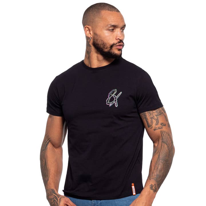 T-Shirt Gráfica Logo de Frequência - Marinho por atacado de EIGHT X