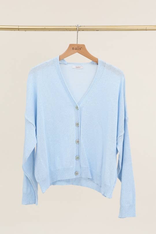 NAÏS PARIS - Wholesale Cardigan - Women's - V-neck buttoned cardigan in 100% cotton0