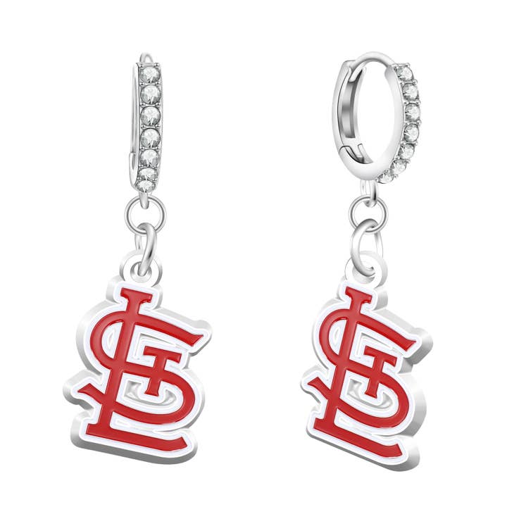 MLB St. Louis Cardinals Rhinestone Circle Earrings for wholesale by Simran International