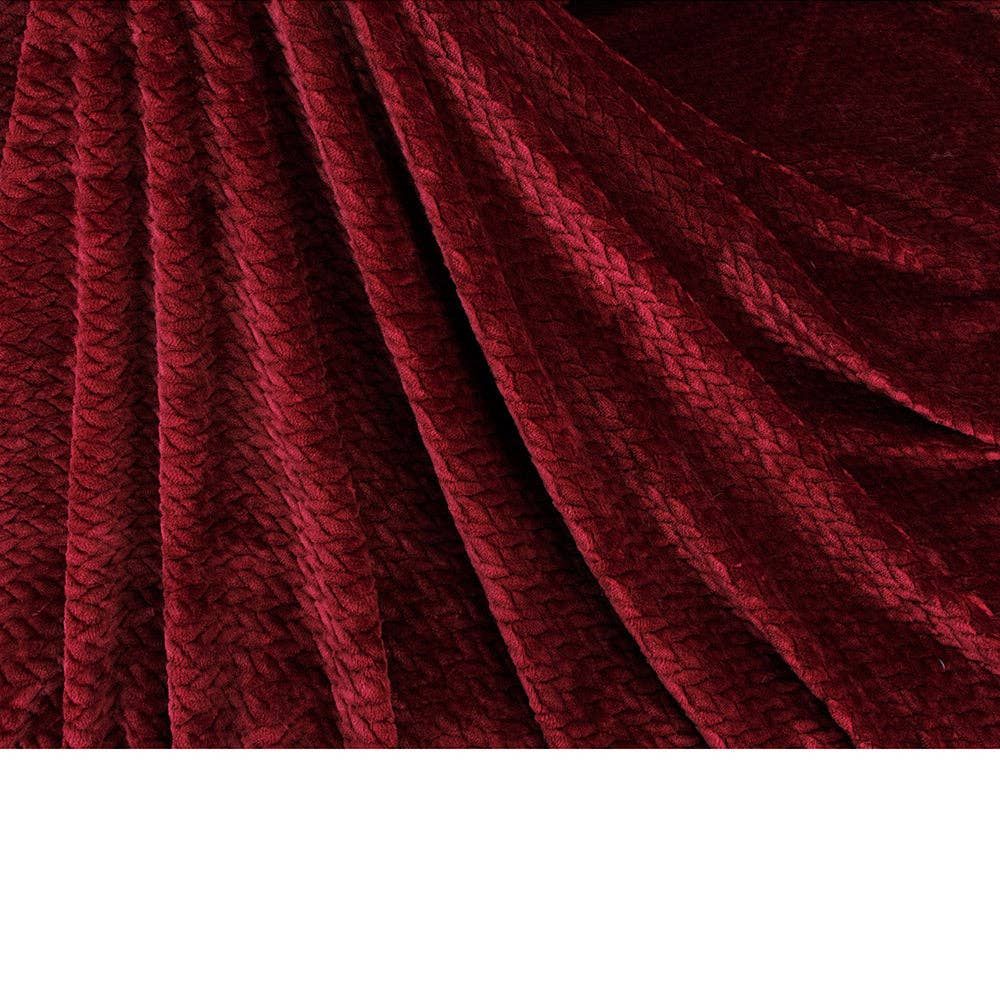 Pavilia – Manta para sofá por atacado – Cobertor de fleece texturizado com estampa de folhas95