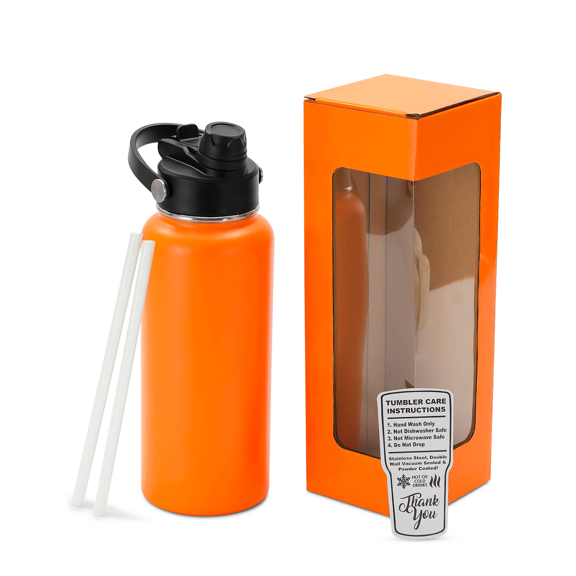 MakerFlo - Wholesale Water Bottle - Makerflo 32 oz Hydro Powder Coated Water Bottle, 2-in-1 Lid5
