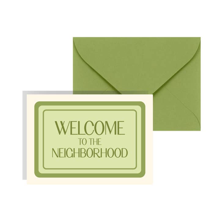 Welcome to the Neighborhood Enclosure Card for wholesale by KGS Design Studio