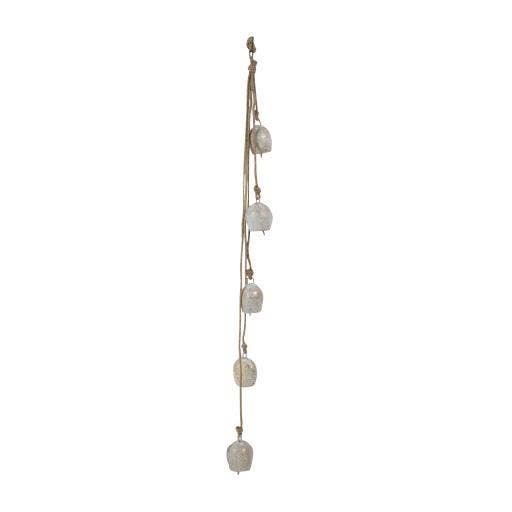 Seasonz Wind Chime String Of 5 Bells ClusterWhite-022 for wholesale by International Gifts Ltd.
