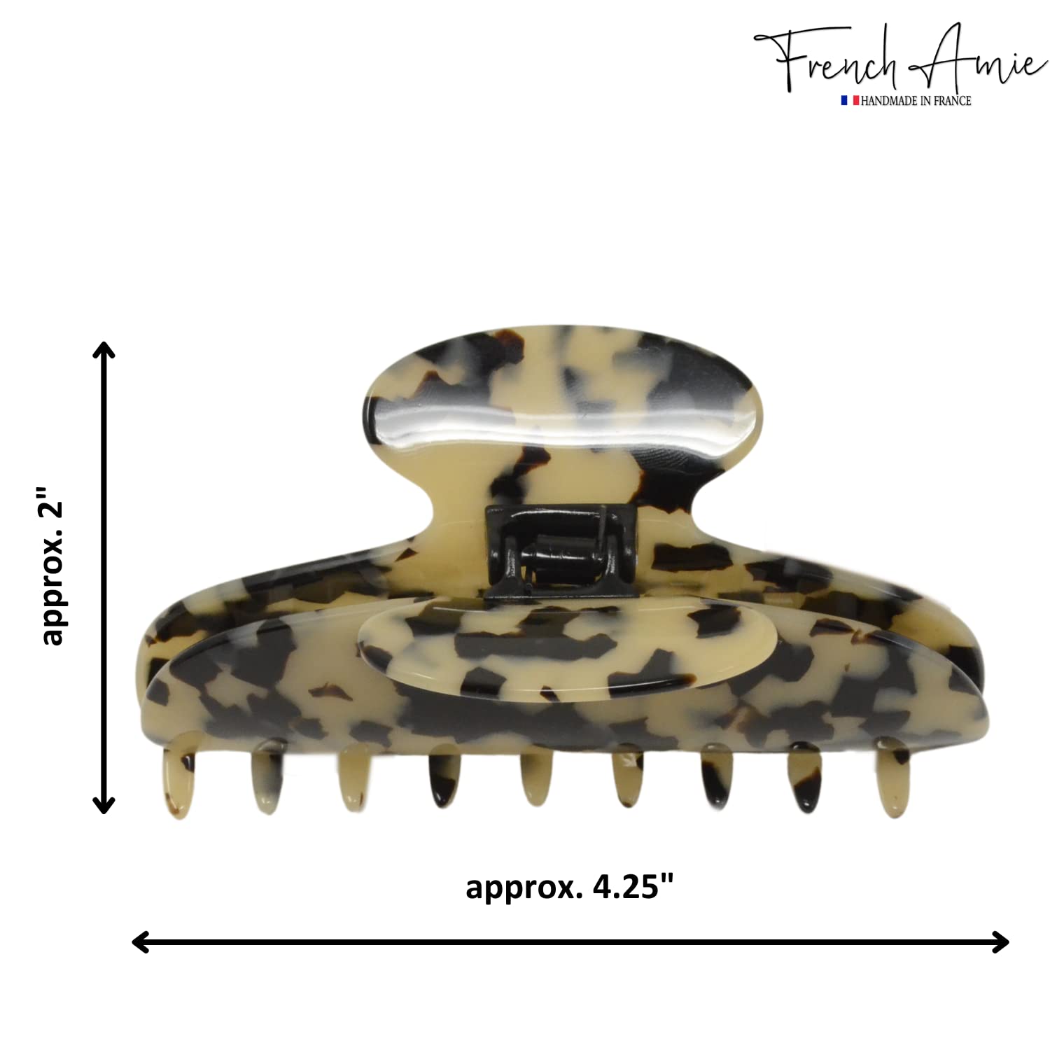 Parcelona - Wholesale Hair Clip - Women's - French Amie Thin Oval Large 4 1/4” Handmade Celluloid Jaw Hair Claw for Women19