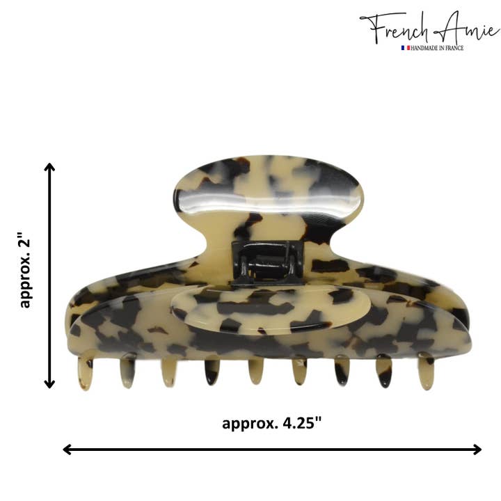 Parcelona - Wholesale Hair Clip - Women's - French Amie Thin Oval Large 4 1/4” Handmade Celluloid Jaw Hair Claw for Women19