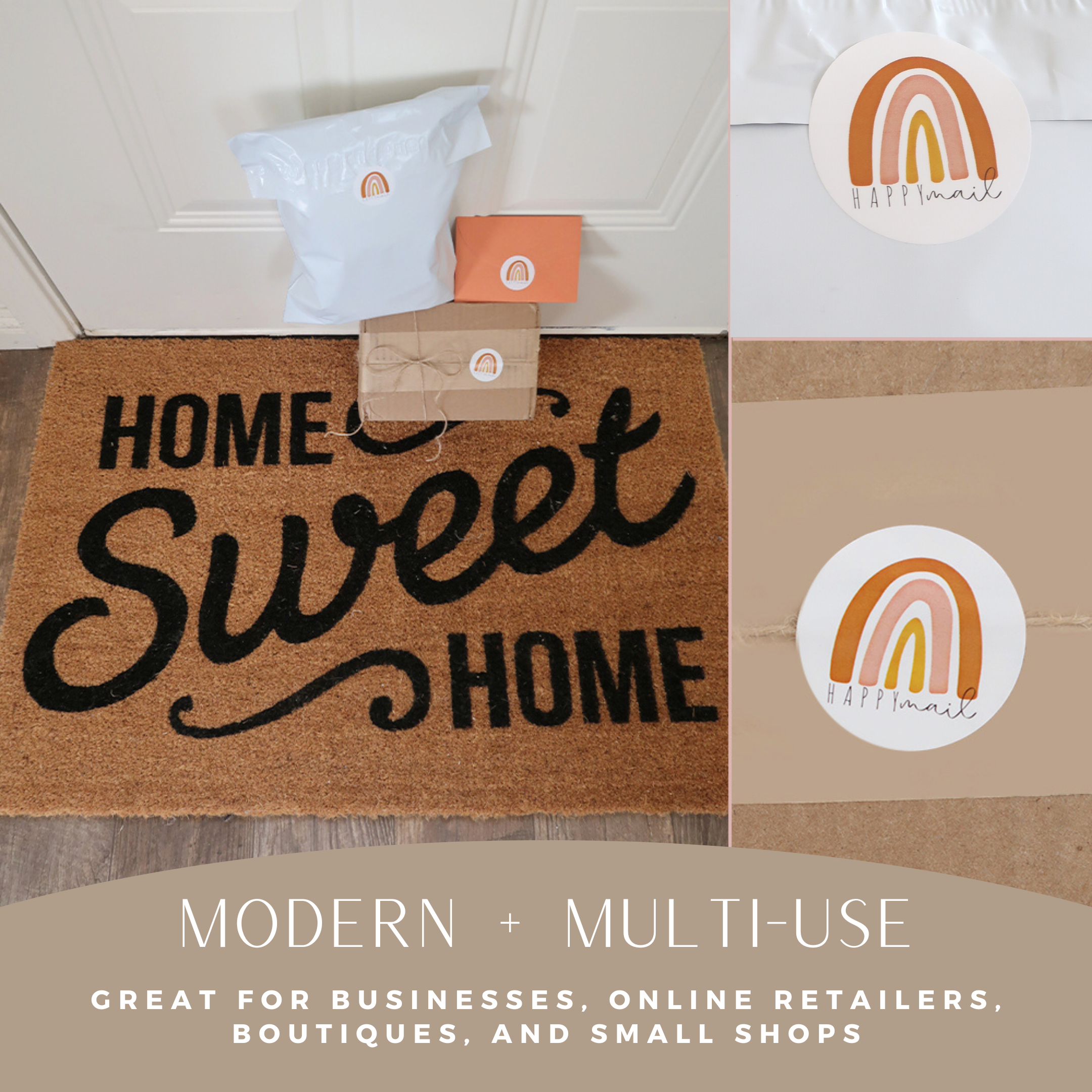 Lain & Lou - Venta al por mayor Pegatina - Pegatinas Boho Rainbow Happy Mail en rollo 4