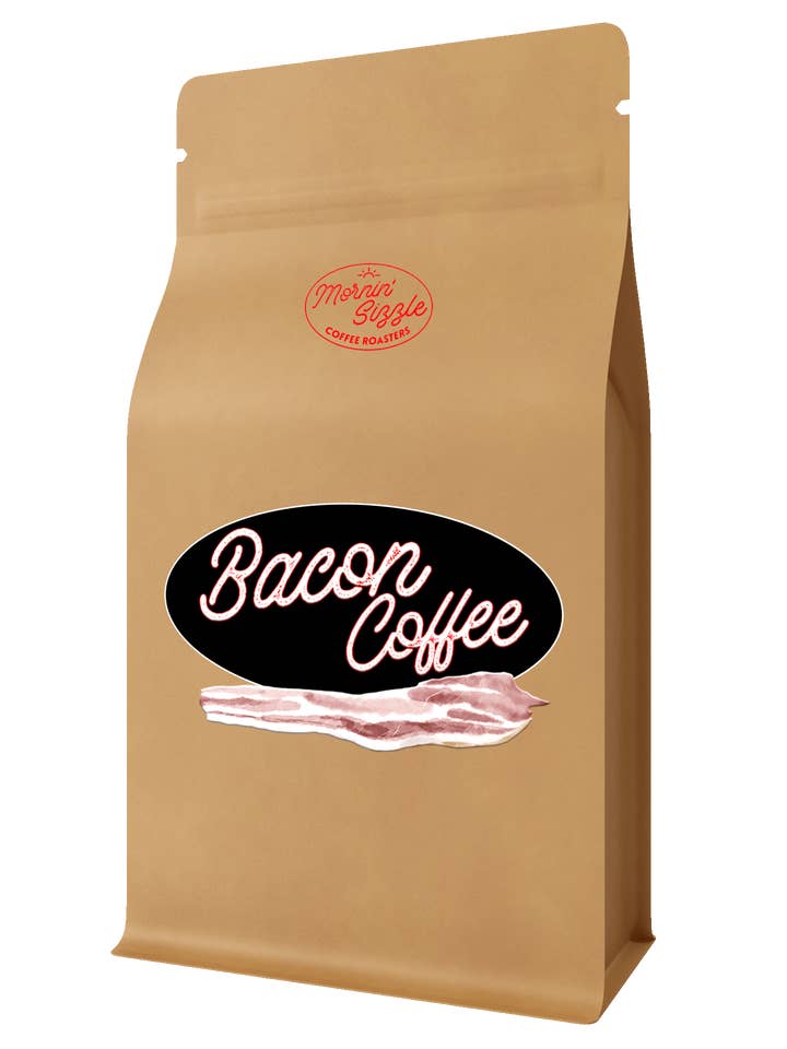 Bacon Flavored Coffee by MORNIN' SIZZLE COFFEE ROASTERS ™ for wholesale by Mornin' Sizzle Coffee Roasters