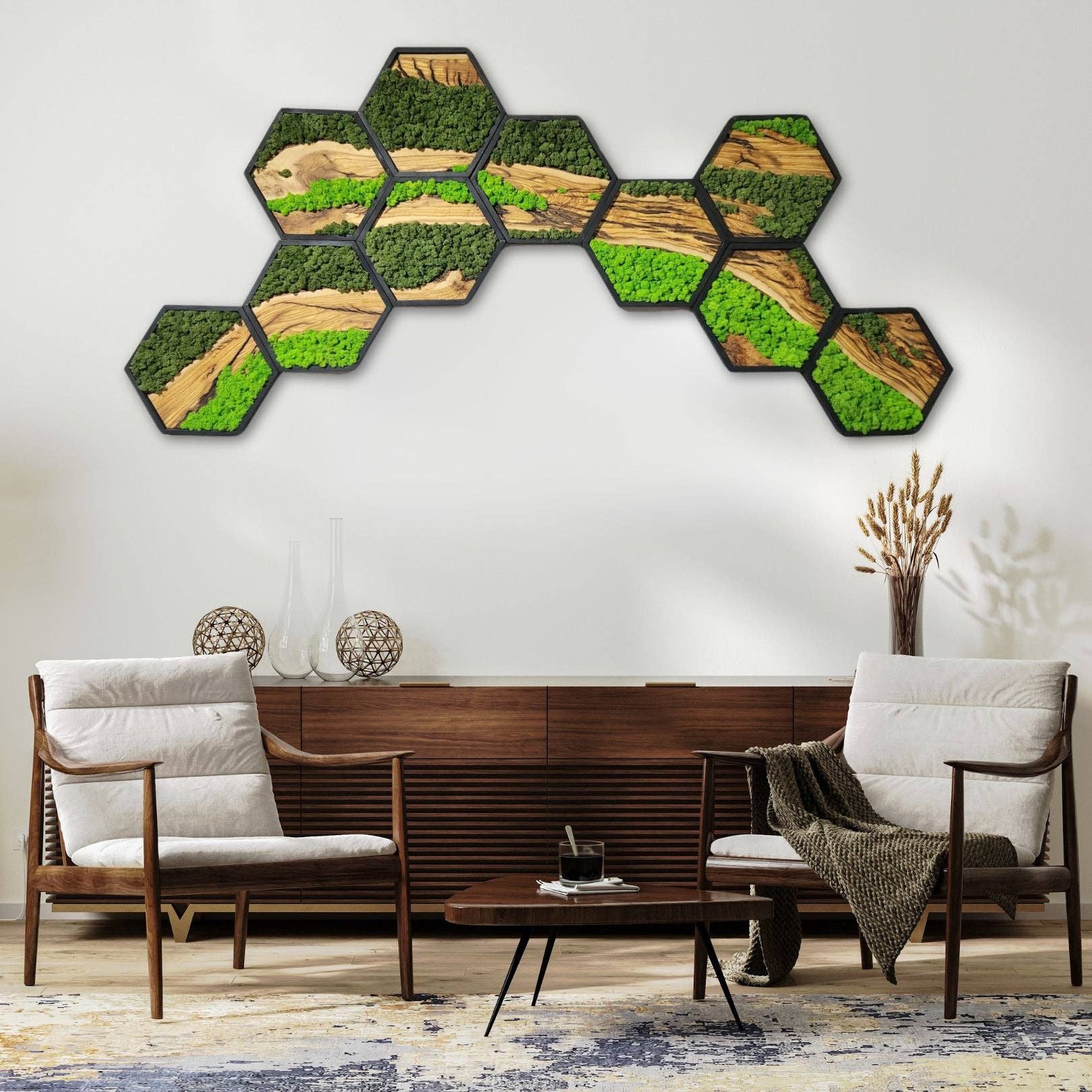 Artdesigna KG - Wholesale Wall Accent - Honeycomb Moss & Olive Tree | Premium Handmade Wall Sculptures5