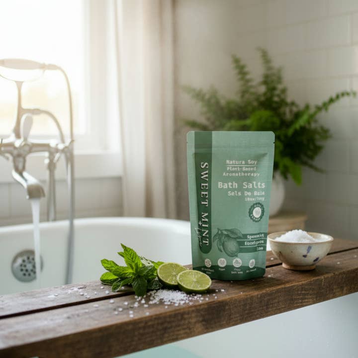 Natura Soylights - Wholesale Bath Soak/Milk - Bath Soak- Sweet Mint + Lime1