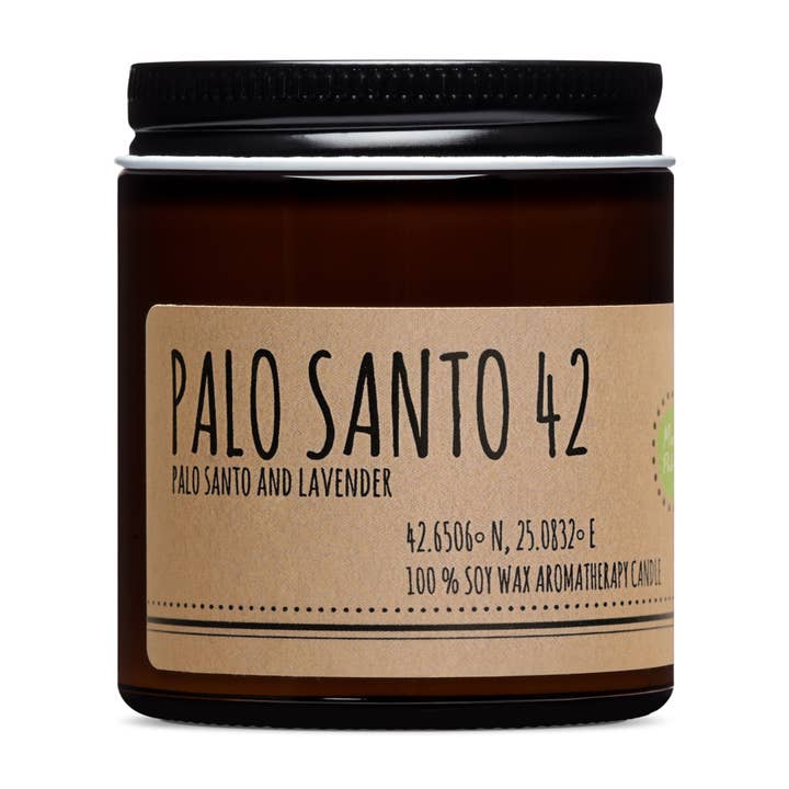 Palo Santo + Lavendel 42 Aromatherapie kaars 4oz voor wholesale door Maison Palo Santo®