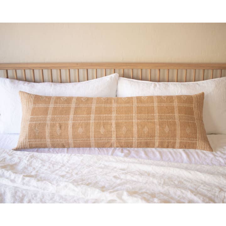 Heddle & Lamm - Wholesale Lumbar Pillow - Hema - XXL Lumbar Beige Indian Wool Pillow