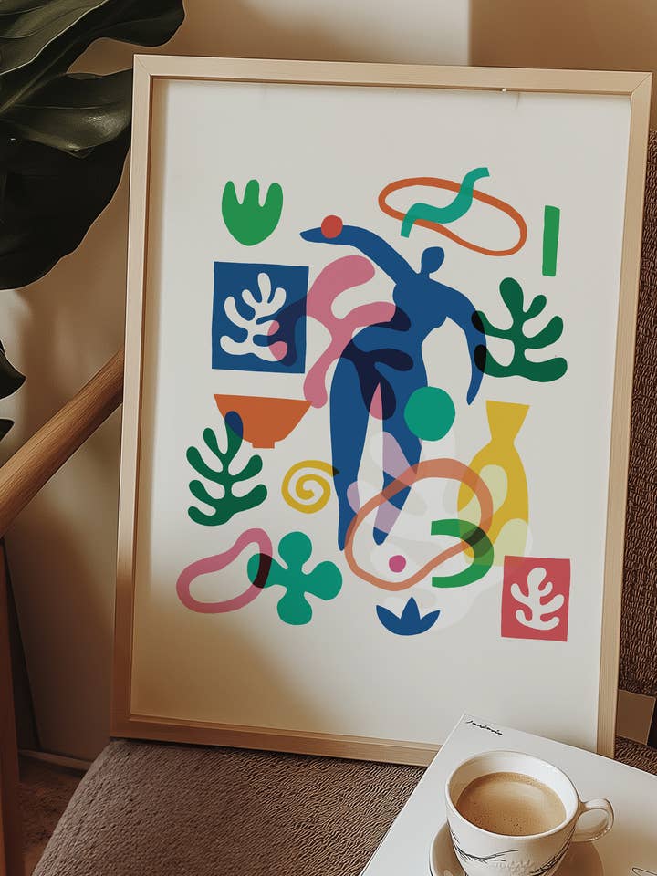 Blaue Figur A3 Druck für den Großhandel von Rosie Illustrates