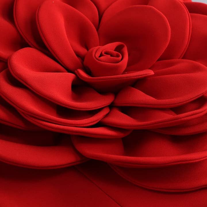 Productseeker - Wholesale Dress - Women's - DR0127 Red 3D Flower Tube Dress - Bold Elegance5