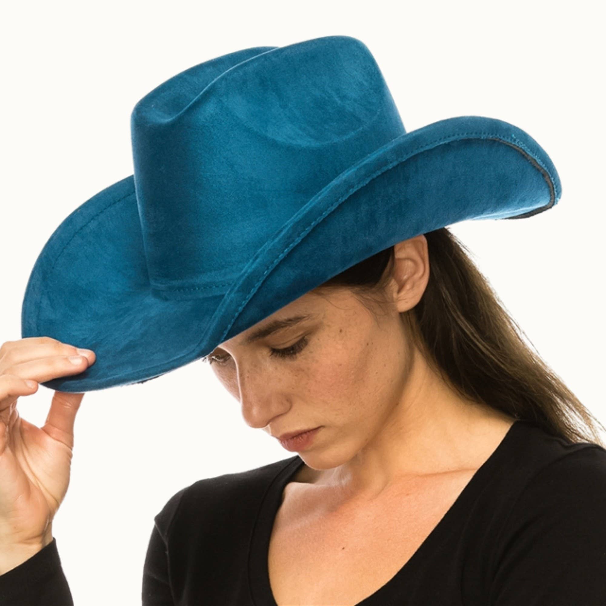 Olive & Pique - Wholesale Hat Accessory - Women's - Vegan Suede Cattleman Cowboy Hat11