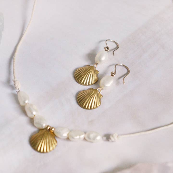 Ocean choker / earrings Freshwater Pearl for wholesale by Sensual Stones