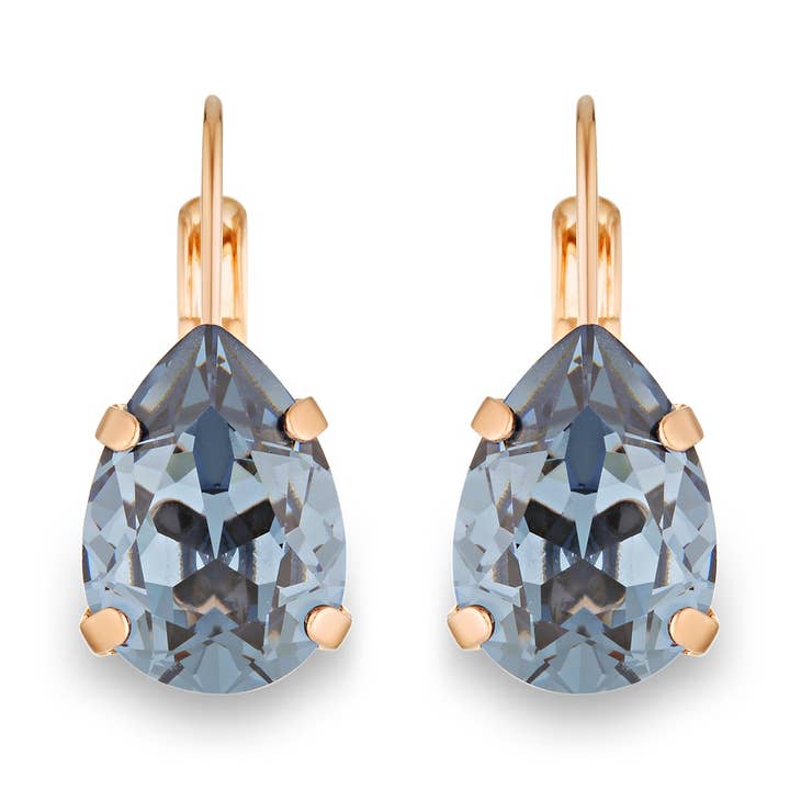 Adele Denim Blaue Kristallohrringe für den Großhandel von French Attic