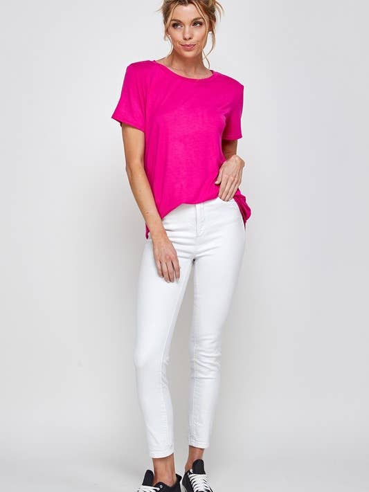 A.gain - Wholesale T-Shirt - Women's - 10733SSP07 - PLUS SIZE BASIC SOLID SHORT SLEEVE TOP7