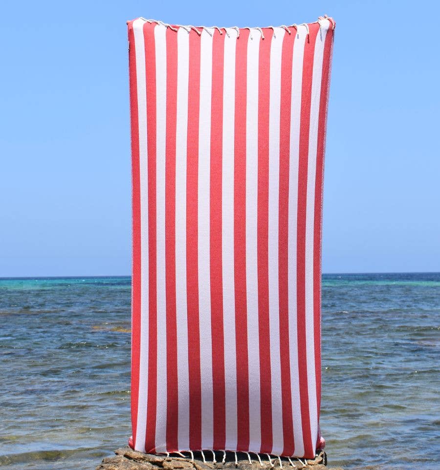 Fouta Tunisia - Vendita all'ingrosso Telo mare - Fouta Alaska con righe verticali eleganti8