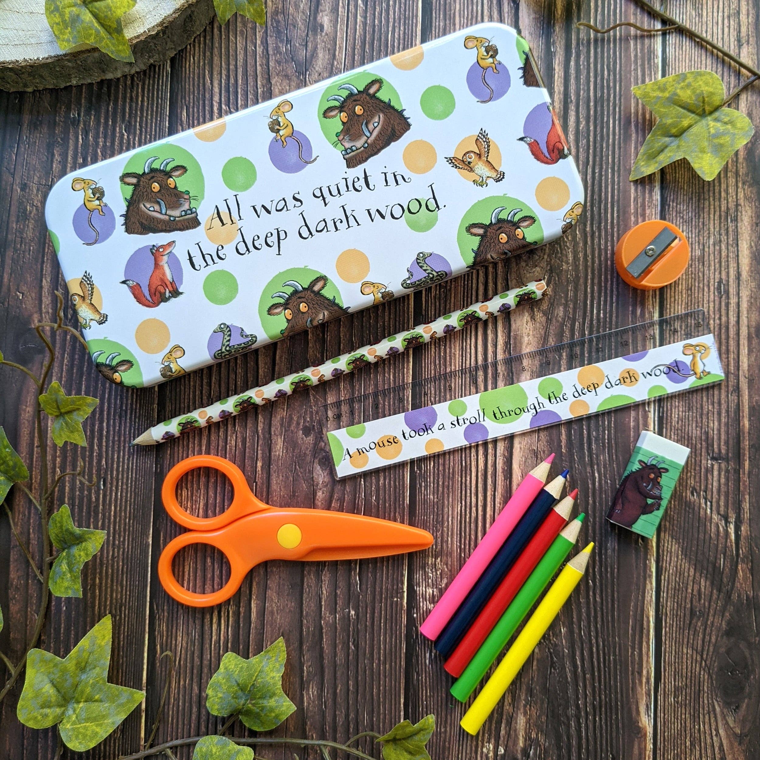 Robert Frederick Ltd – wholesale Stationery/notecard set – The Gruffalo Children’s Stationery Tin Set - First School Stationery Set1