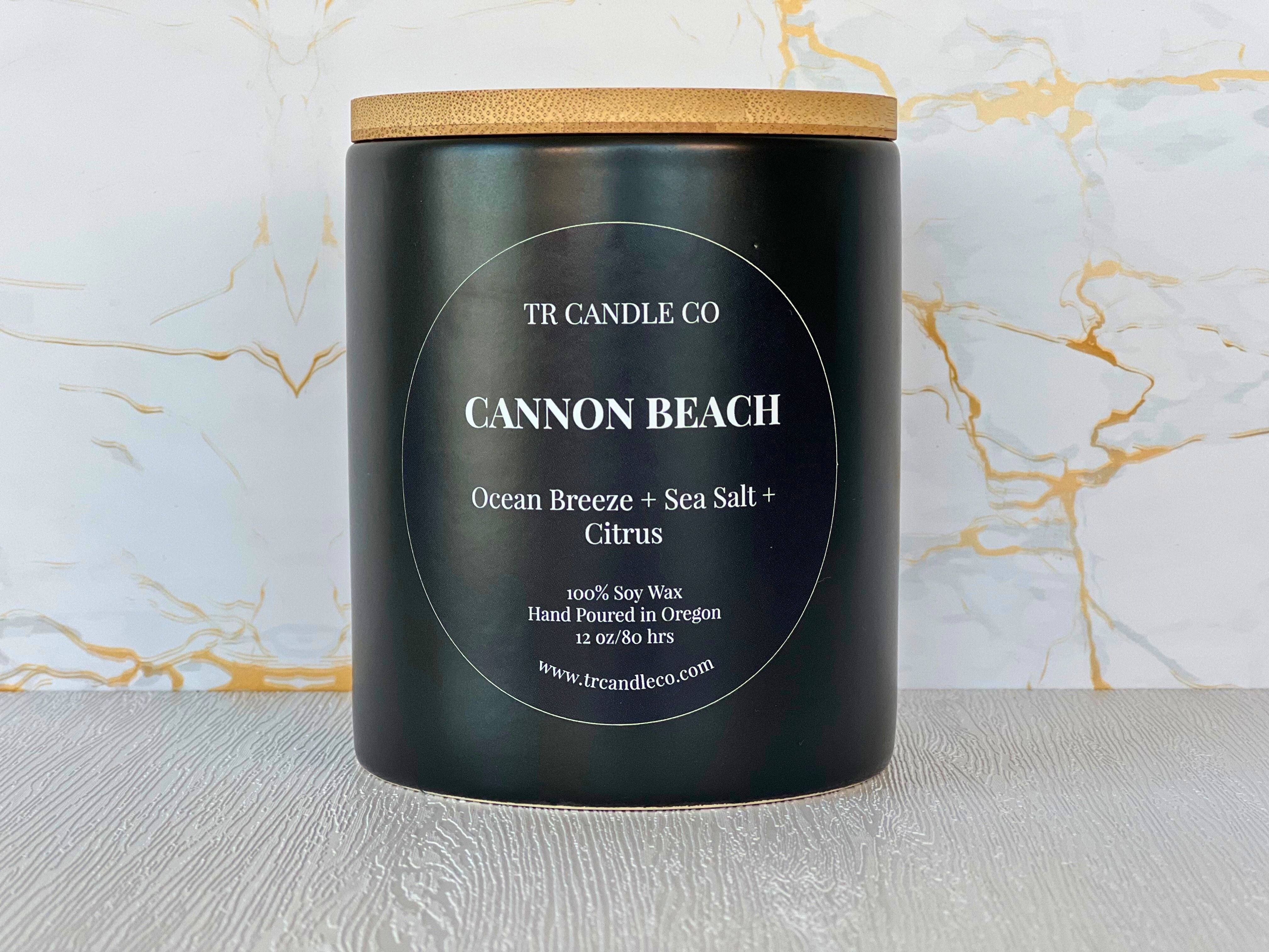 TR Candle Co - Wholesale Jar/Filled Candle - Cannon Beach 12 oz - Black Jar2